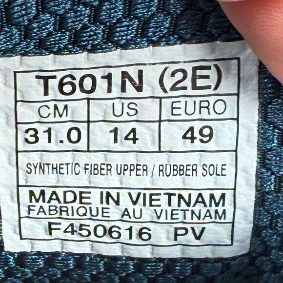 ASICS Gel Nimbus 18 Blue Gray Running Shoes Trainers T601N Men's Size 14 EE - Picture 9 of 10